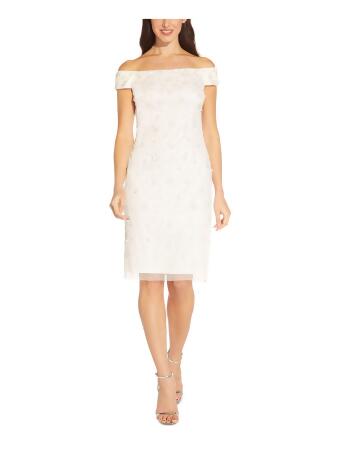 Adrianna Papell Ivory Lace Cocktail Dress