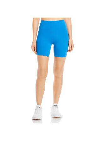 SPLITS 59 Womens Blue Stretch Fitted Mid-thigh Length Active Wear High  Waist Shorts L