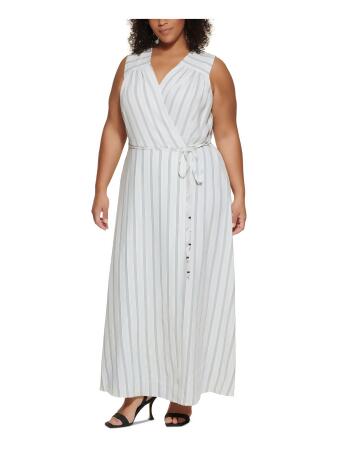 Calvin klein faux discount wrap maxi dress