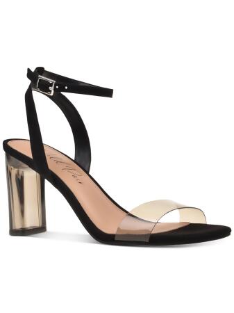 Shoe Land Charming- Ankle Strap Rounded Buckle Open Toe Stiletto