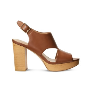 UPC 195167422571 product image for Lauren Ralph Lauren Womens Brown Cut Out 1-1/2 Platform Padded Adjustable Strap  | upcitemdb.com