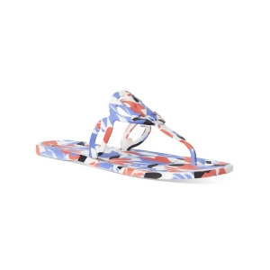 UPC 195167386903 product image for Lauren Ralph Lauren Womens Blue Floral Cut Out Audrie Round Toe Slip On Thong Sa | upcitemdb.com