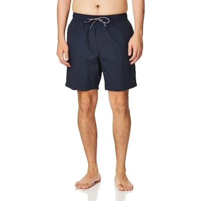 TOMMY HILFIGER Mens Swimwear Navy Adjustable Waist, Classic Fit Shorts S 