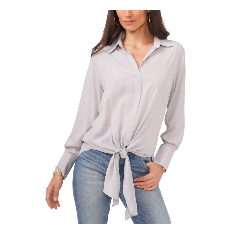 Vince Camuto Split-Sleeve Round-Neck Top