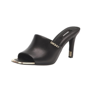 UPC 603556108024 product image for Dkny Womens Black Logo Padded Metallic Bronx Square Toe Stiletto Slip On Leather | upcitemdb.com