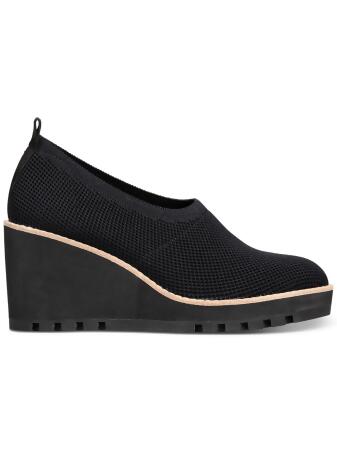EILEEN FISHER Womens Black Cushioned Marie Round Toe Wedge Slip On Pumps 8 M 