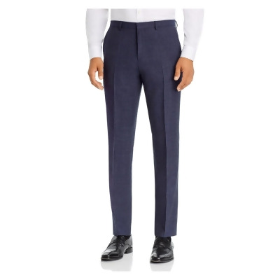 HUGO BOSS Mens Navy Stretch, Tapered, Extra Slim Fit Pants 36W 
