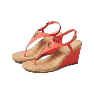 UPC 195167391006 product image for Lauren Ralph Lauren Womens Coral Metallic Logo Logo Padded Jeannie Round Toe Wed | upcitemdb.com