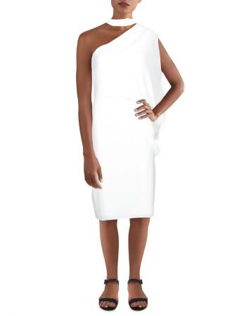 Halston draped mock outlet neck gown