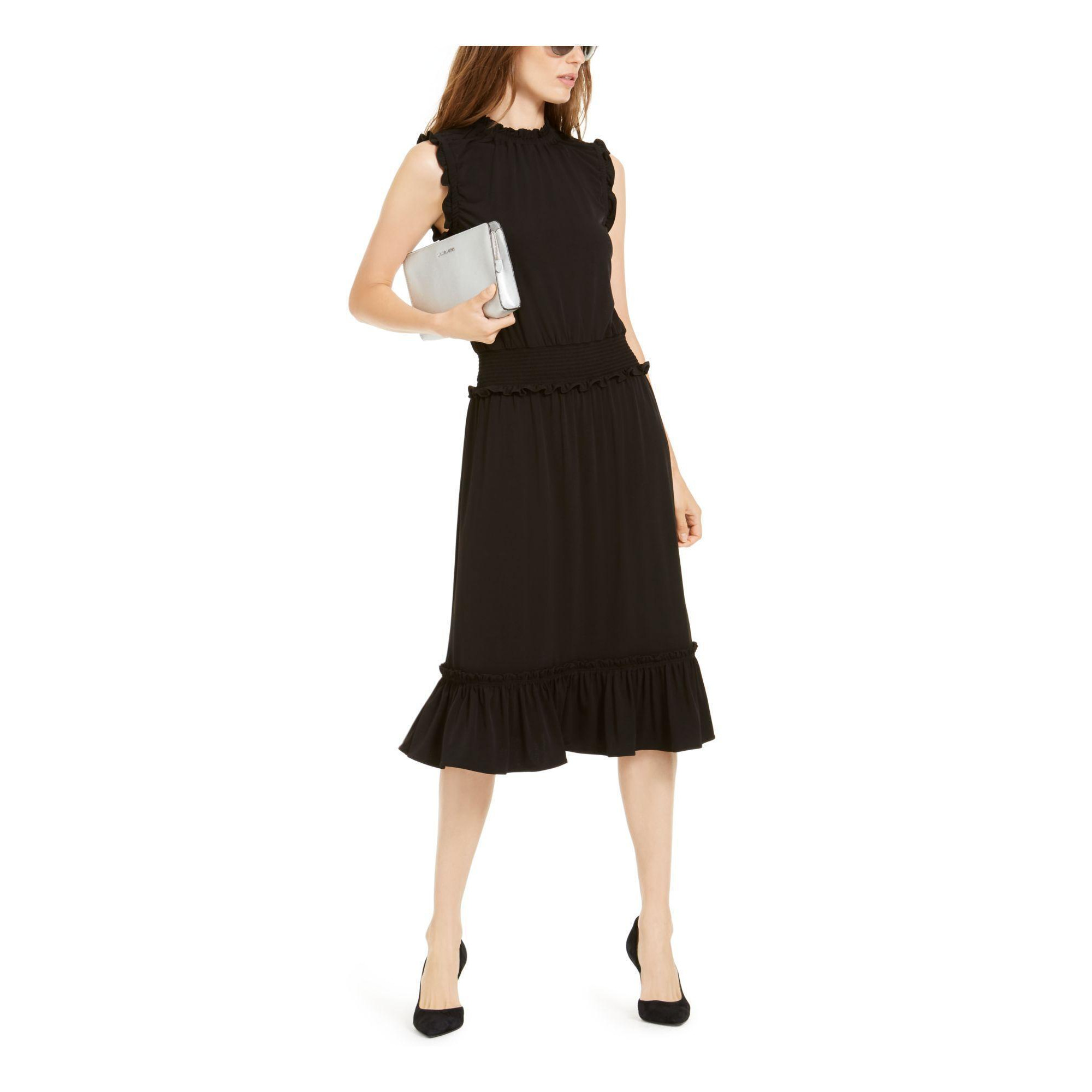 Michael kors smocked ruffle dress Clearance