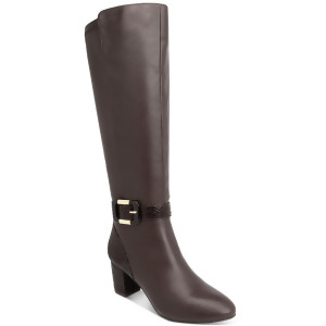 UPC 766380995571 product image for Karen Scott Womens Brown Cushioned Isabell Almond Toe Block Heel Zip-Up Heeled B | upcitemdb.com