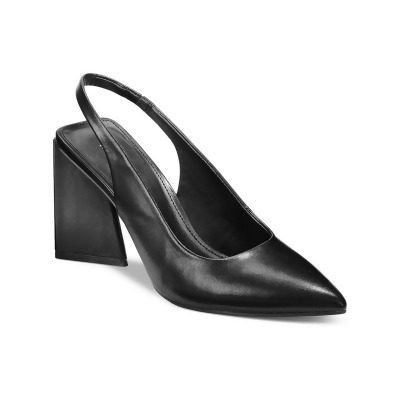 BAR III Womens Black Cushioned Arrica Pointed Toe Sculpted Heel Slip On Dress Slingback 9 M 