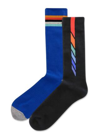HOTSOX Men's Colorblock Non-Skid Slipper Sock