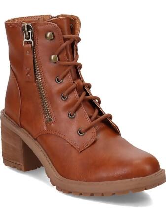 cognac combat boots