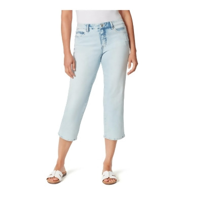 GLORIA VANDERBILT Womens Blue Stretch Zippered Pocketed Slim Cropped Straight leg Jeans 6 