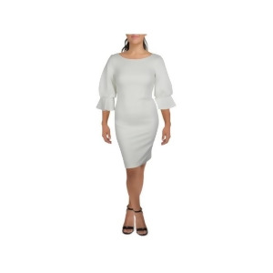 UPC 195841111111 product image for Calvin Klein Womens White Zippered Lined V-back Bell Sleeve Round Neck Above The | upcitemdb.com