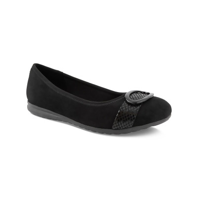 KAREN SCOTT Womens Black Cushioned Tashelle Round Toe Slip On Dress Flats Shoes 7.5 M 