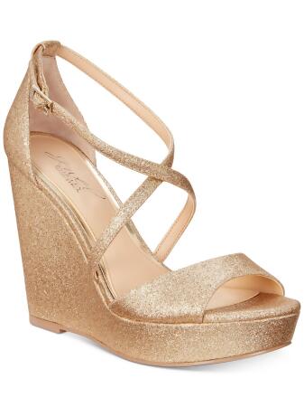 Champagne Gold Metallic Luster Glitter Cut Out Sandals – Onlymaker