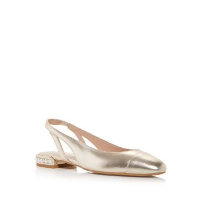 STUART WEITZMAN Womens Beige Slingback Embellished Pearl Round Toe Slip On Flats Shoes 8.5 B 