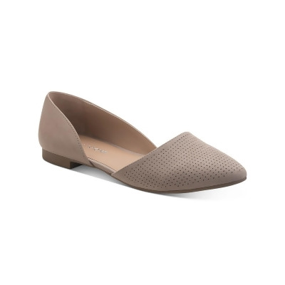 SUN STONE Womens Taupe Beige D'orsay Cushioned Slip Resistant Henlley Pointed Toe Slip On Flats Shoes 8 M 