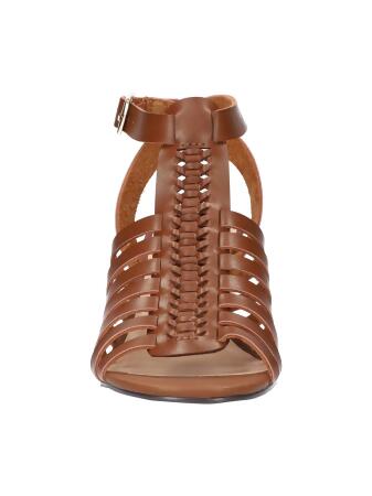 BELLA VITA Womens Tan Brown Adjustable Padded Lissie Round Toe Block Heel Buckle Dress Sandals Shoes 10 WW 