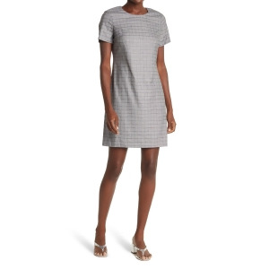 UPC 195841811608 product image for Calvin Klein Womens Gray Metallic Zippered Unlined Darted Short Sleeve Round Nec | upcitemdb.com