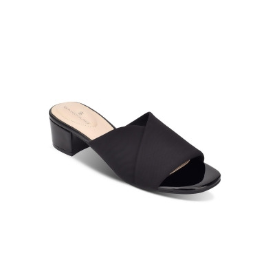 BANDOLINO Mens Black Layered Fabric Upper Padded Caddie Open Toe Block Heel Slip On Slide Sandals Shoes 8.5 M 
