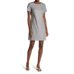 UPC 195841811646 product image for Calvin Klein Womens Gray Metallic Zippered Unlined Darted Short Sleeve Round Nec | upcitemdb.com