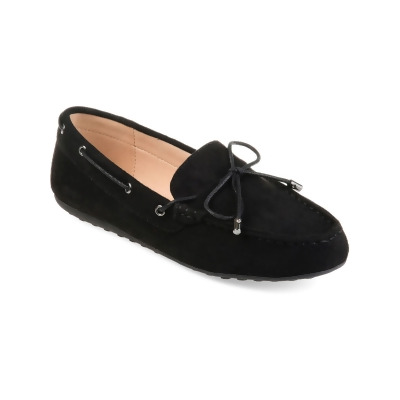 JOURNEE COLLECTION Womens Black Moccasin Style Padded Bow Accent Thatch Round Toe Slip On Loafers Shoes 8 M 