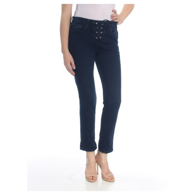 TOMMY HILFIGER Womens Navy Lace Up Cuffed Jeans 6 