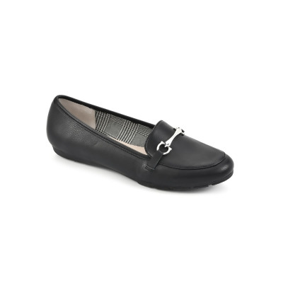RIALTO Womens Black Snake Print Metallic Bit Comfort Padded Treaded Guiding Round Toe Slip On Loafers Shoes 7.5 W 