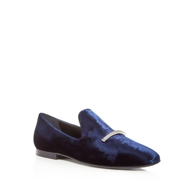 VIA SPIGA Womens Blue Padded Metallic Tallis Square Toe Slip On Dress Loafers Shoes 10 M 