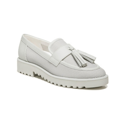 FRANCO SARTO Womens Gray Comfort Tasseled Lug Sole Carolynn Round Toe Block Heel Slip On Loafers Shoes 8.5 M 