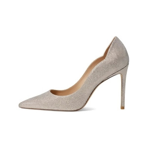 UPC 196034948743 product image for Stuart Weitzman Womens Gold Scalloped Textured Metallic Padded Pointed Toe Stile | upcitemdb.com