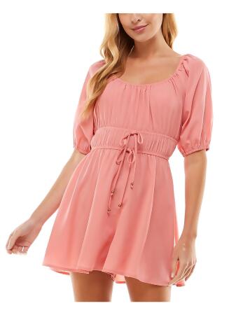 BEBOP Womens Coral Elbow Sleeve Scoop Neck Wide Leg Romper XL 