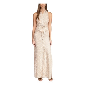 UPC 196163680910 product image for Michael Michael Kors Womens Beige Unlined Tie Waist Slit Sides Animal Print Slee | upcitemdb.com