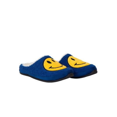 DEER STAGS SLIPPEROOZ Mens Blue Smiley Face Cushioned Round Toe Slip On Slippers Shoes 13 M 