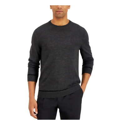 ALFANI Mens Gray Crew Neck Classic Fit Wool Blend Pullover Sweater L 