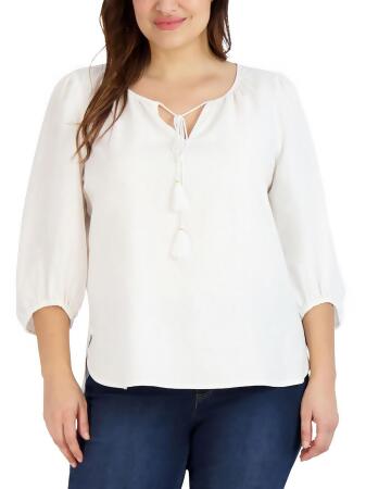 Buy Women's Blouses White 3/4 Sleeve Tops Online