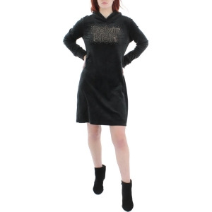 UPC 195841483645 product image for Calvin Klein Womens Black Logo Graphic Long Sleeve Above The Knee Shift Dress Xl | upcitemdb.com