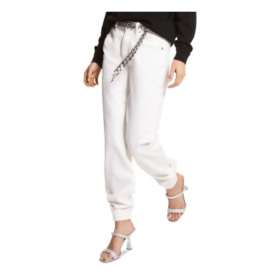 MICHAEL MICHAEL KORS Womens Ivory Zippered Pocketed Jogger Jeans 4 