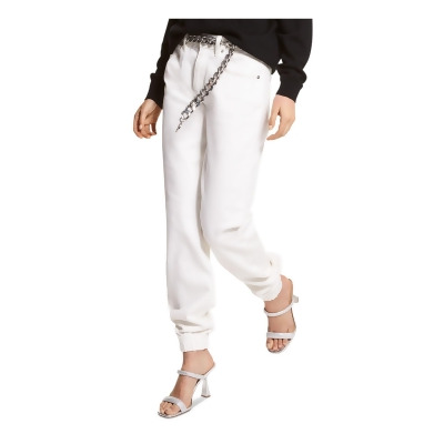 MICHAEL MICHAEL KORS Womens Ivory Zippered Pocketed Joggers Jeans 12 