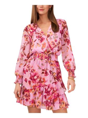 Vince camuto floral a line clearance dress