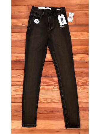 KENSIE JEANS Womens Black Stretch Zippered Pocketed Narrow Leg Above Ankle  High Waist Jeans 2/26