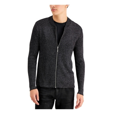 INC Mens Black Full Zip Cardigan Sweater XL 