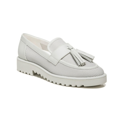 FRANCO SARTO Womens Gray Comfort Tasseled Lug Sole Carolynn Round Toe Block Heel Slip On Loafers Shoes 10 M 
