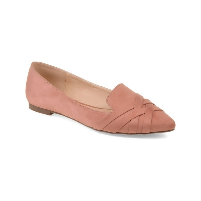 JOURNEE COLLECTION Womens Pink Padded Woven Mindee Pointed Toe Slip On Ballet Flats 7 