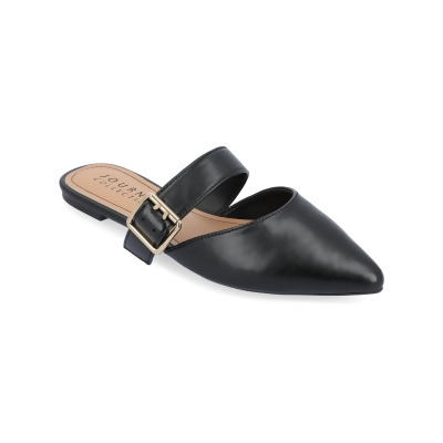 JOURNEE COLLECTION Womens Black Buckle Accent Shaella Pointed Toe Slip On Flats Shoes 8.5 