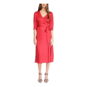 UPC 196163585604 product image for Michael Michael Kors Womens Red Pocketed Tie Belt Animal Print 3/4 Sleeve Surpli | upcitemdb.com