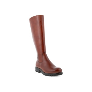 UPC 194890322486 product image for Ecco Womens Cognac Brown Back Zip For Calf Width Adjustment Water Resistant Modt | upcitemdb.com